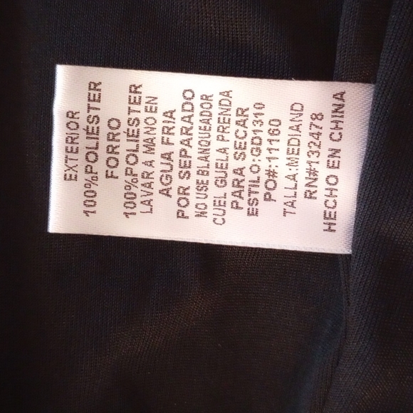 Glam Ladies Long Sleeve Midi Dress with Ruffle Accent Size:M Color:Black NWOT - Picture 9 of 10